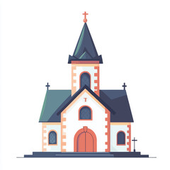 Fototapeta premium Elegant church building with a cross on top and a beautiful design