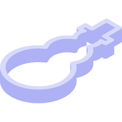 Light Blue Isometric Snowman Shaped Cookie Cutter Tool Outline Isolated On Transparent Background