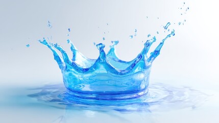 Blue water splash on white surface dynamic blue liquid impact creates elegant splash