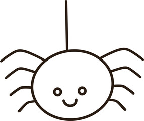 Cartoon spider icon with a smile on its face