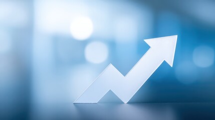 White arrow points on blue background simple white arrow symbol on solid blue field