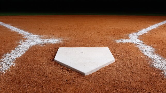Baseball field displays two white bases prominently green baseball field shows two white bases on its surface - Powered by Adobe