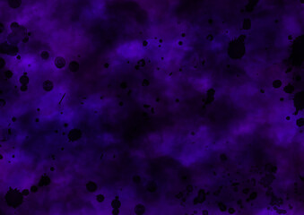 黒い血痕と紫の薄暗いモヤモヤした不気味な背景画像