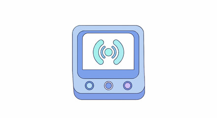 AI Technology Flat Icon Minimal Vector Illustration of Neural Network 