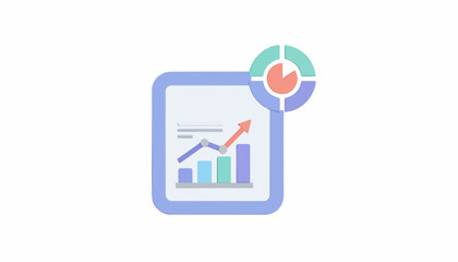 AI Technology Flat Icon Minimal Vector Illustration of Data Analysis 