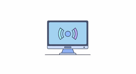 AI Technology Flat Icon Minimal Vector Illustration of Neural Network 