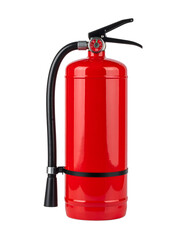 A simple, compact, bright red Fire Extinguisher (small size) standing upright, isolated