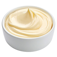 Liptauer cheese spread swirls in a white bowl background isolated white background