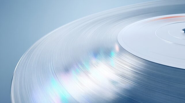 White record rests on a vibrant blue background single white record displayed against solid blue