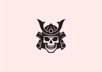 A samurai head skull logo representing honor, courage, and the spirit of battle with artistic dark detail
