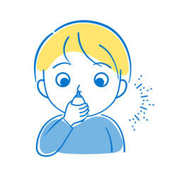 アレルギー疾患の治療のために点鼻薬を使用している人