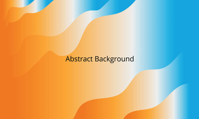 Abstract Gradient Waves: A harmonious blend of orange and blue hues create dynamic, flowing waves against a gradient backdrop, suitable for design concepts. 