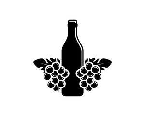 wine bottle and grapes