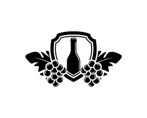 vector illustration of grapes with a label