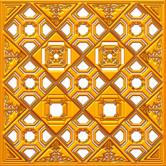 seamless pattern with golden geometric shapes