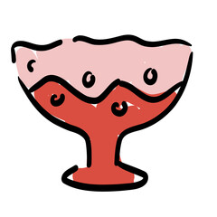 Cup Merry Christmas hand drawn doodle icon vector 