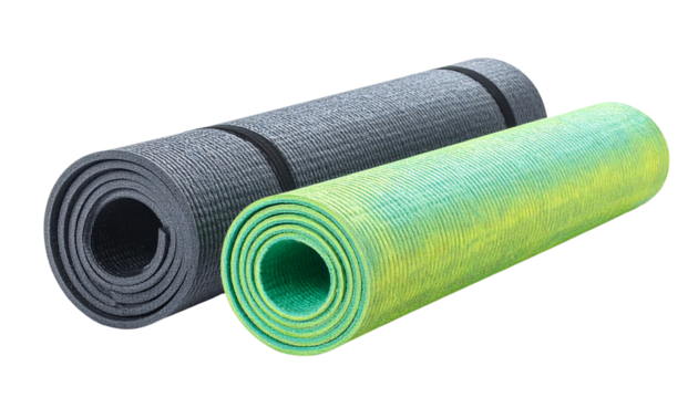  Fitness and Wellness Yoga Mat Set — isolated on transparent background