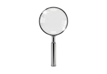 Silver Magnifying Glass Isolated on White Background