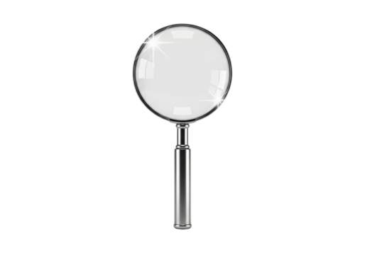 Silver Magnifying Glass Isolated on White Background