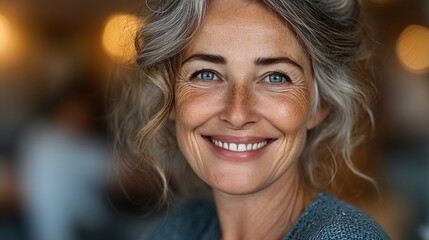 Fototapeta premium Joyful mature woman portrait