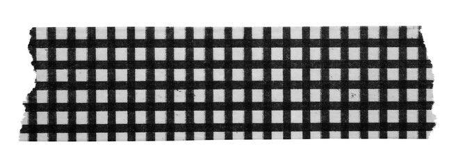 black patterned sticker paper tape isolated on transparent background