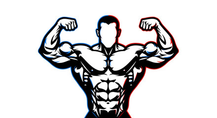 Muscular man silhouette 