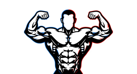 Muscular man silhouette 