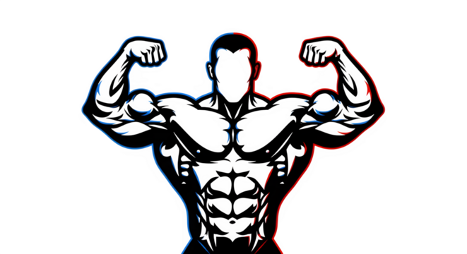 Muscular man silhouette 