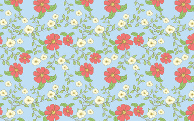 Elegant Botanical Banner with Soft Pastel Colors. Seamless retro floral banner background with soft tones. Ideal for textile, web design, and branding.