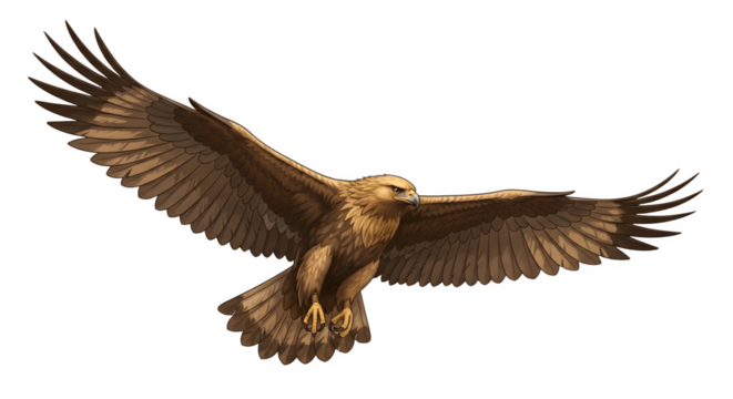 Majestic eagle soaring through the air with outstretched wings a symbol of freedom.