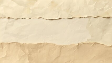 Torn paper background in layers, beige color set, for background, backdrop, texture and with space to copy text.