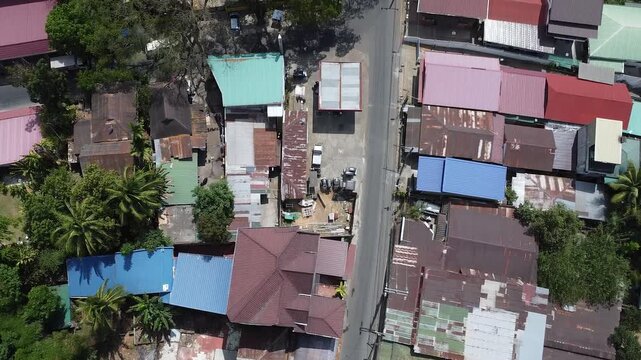 4K Drone Aerial Footage Over San Rafael Bulacan Barangay and Lake &mdash; Top View of Roofs, Homes, Trees, and Roads in a Peaceful Rural Area, Beautiful Philippine Countryside Landscape
