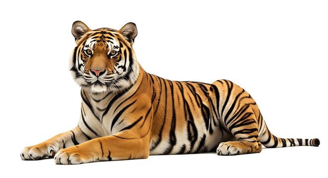 Majestic Bengal Tiger Resting - A Captivating Portrait of Wildlife Beauty.