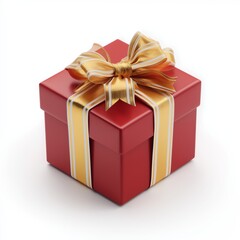 Obraz premium A Bright Red Gift Box Decorated with a Yellow Ribbon, Perfect for Celebrating Any Special Occasion Like Birthdays, Holidays, or Anniversaries with Joyful Surprises