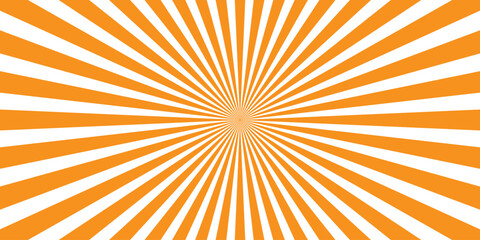 Bright Orange and White Radial Burst Background with Sharp Concentric Rays and a Central Square Detail