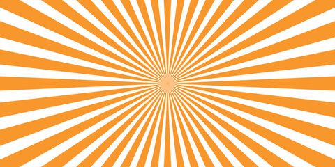 Bright Orange and White Radial Burst Background with Sharp Concentric Rays and a Central Square Detail