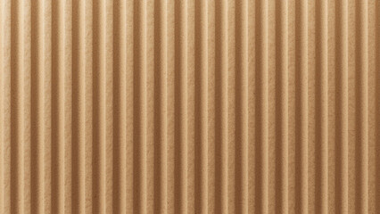 Obraz premium A realistic corrugated cardboard texture background with vertical flutes and soft brown tone