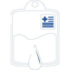 Illustration of a simplified human torso with a medical document icon and a drop symbol suggesting health wellness or medical examination against a clean white background