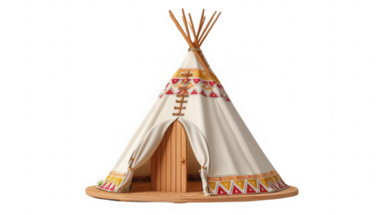 Native American Teepee: A meticulously crafted miniature teepee, showcasing detailed design and traditional artistry, represents cultural heritage.