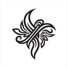 Intricate celtic knot design with tribal wing elements for tattoo or decorative art