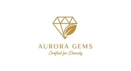 Aurora Gems logo with diamond and leaf symbol.