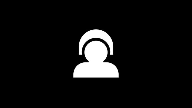 Flat vector user profile man icon animation. 4k stock video.