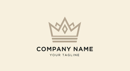 Elegant Crown Logo Design for Company Branding.