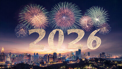 fireworks and the number 2026