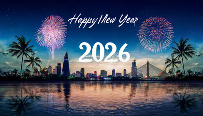 fireworks and the number 2026