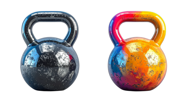 Strength Training Kettlebell Set — isolated on transparent background