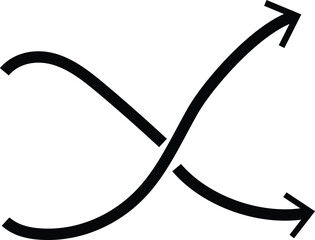 Crossing Arrows Icon, Direction and Choice Concept Vector