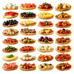 Spanish Tapas isolated on white background