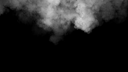 Abstract smoke misty fog on isolated black background. Texture overlays. Design element.