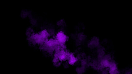 Fototapeta premium Abstract purple smoke misty fog on isolated black background. Texture overlays. Design element.
